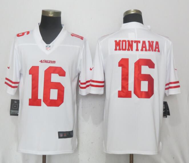 Men San Francisco 49ers #16 Montana White Vapor Untouchable Limited Player Nike NFL Jerseys